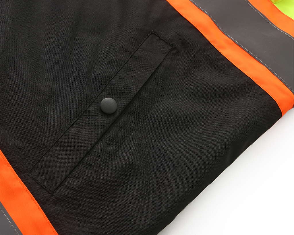 Kiwi High Visibility 3-in-1 Hooded & Fleece Lined ANSI/ISEA 107-2020, Type R, Class 3 Two Tone, Contrast Trimmed Water Resistant Neon Safety Jacket [R71500]
